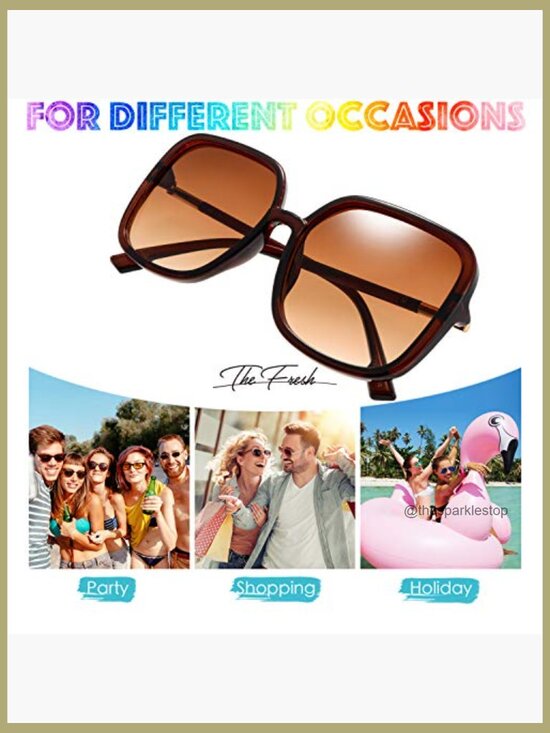 Oversized Square Hybrid Butterfly Fashion Sunglasses with UV Protection main image 5